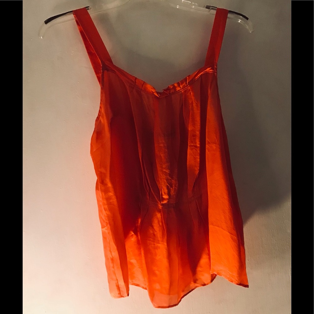 J. Crew 100% Silk Tank Top , Size: 12, Color: Neon Orange